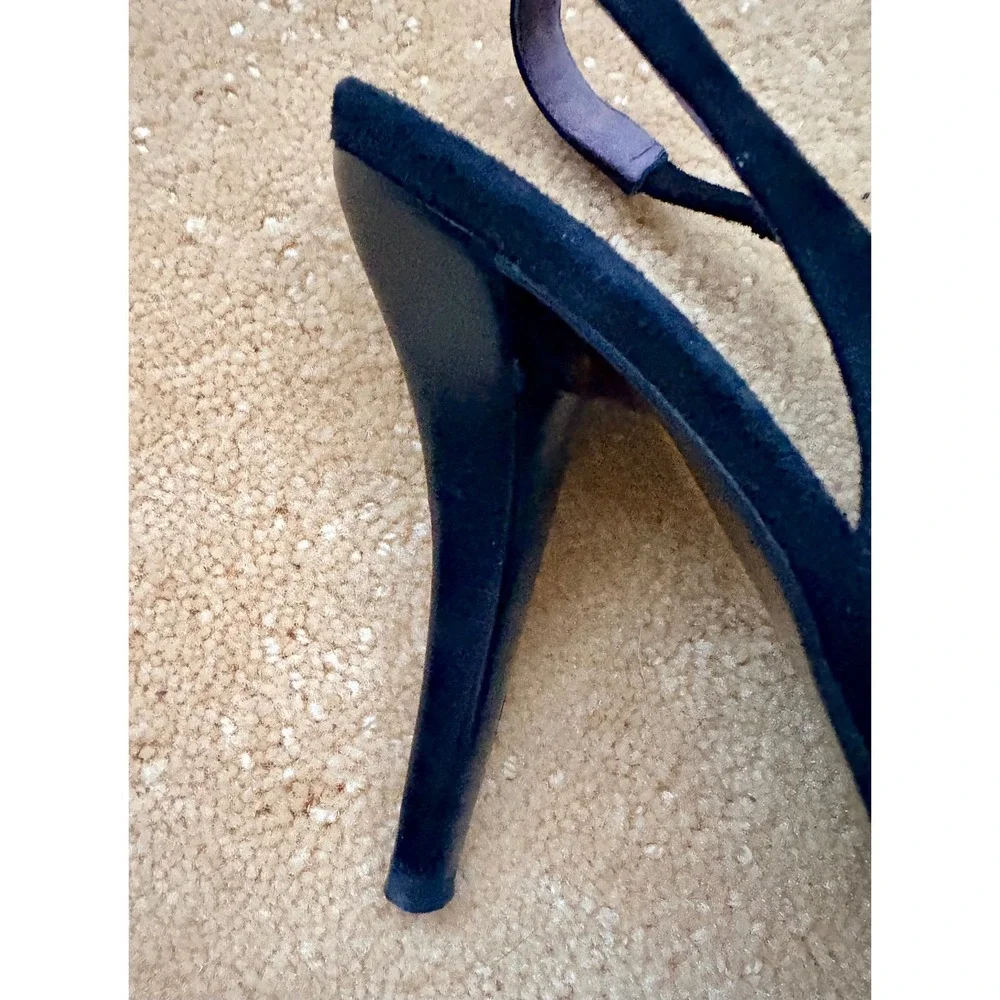 VIA SPIGA Italy‎ Black Suede Pointed Toe Slingback Heels Classy Dress Women Sz9